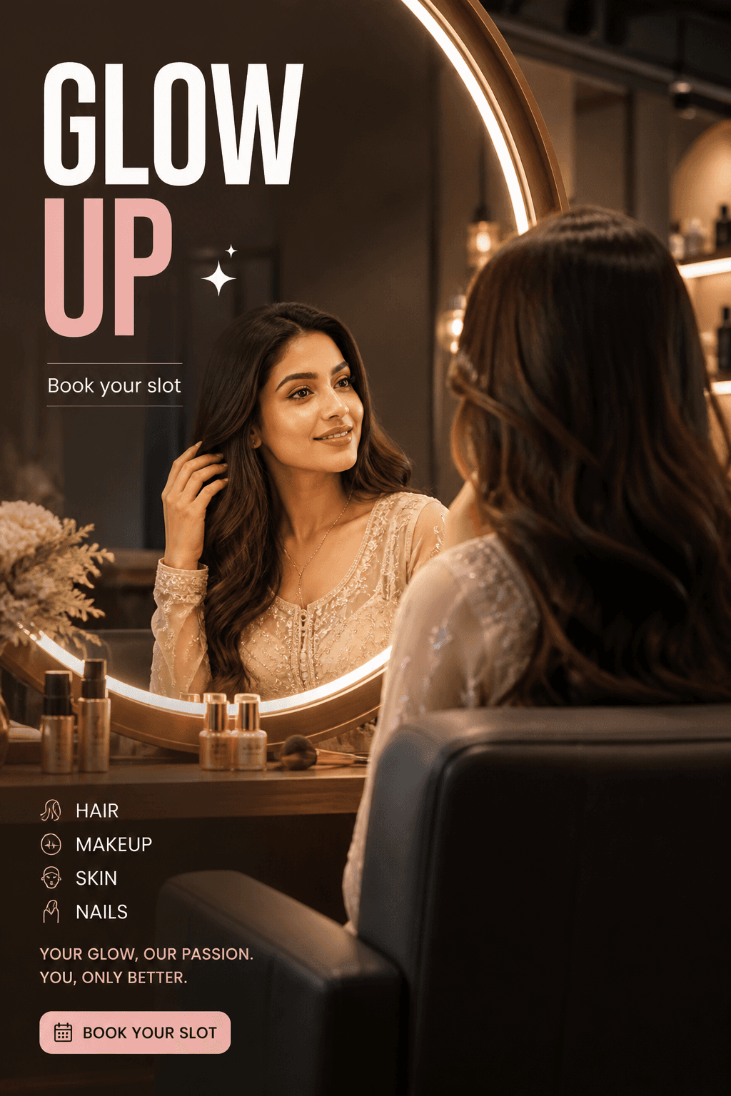 Salon glow-up offer creative — generated with Rivus AI